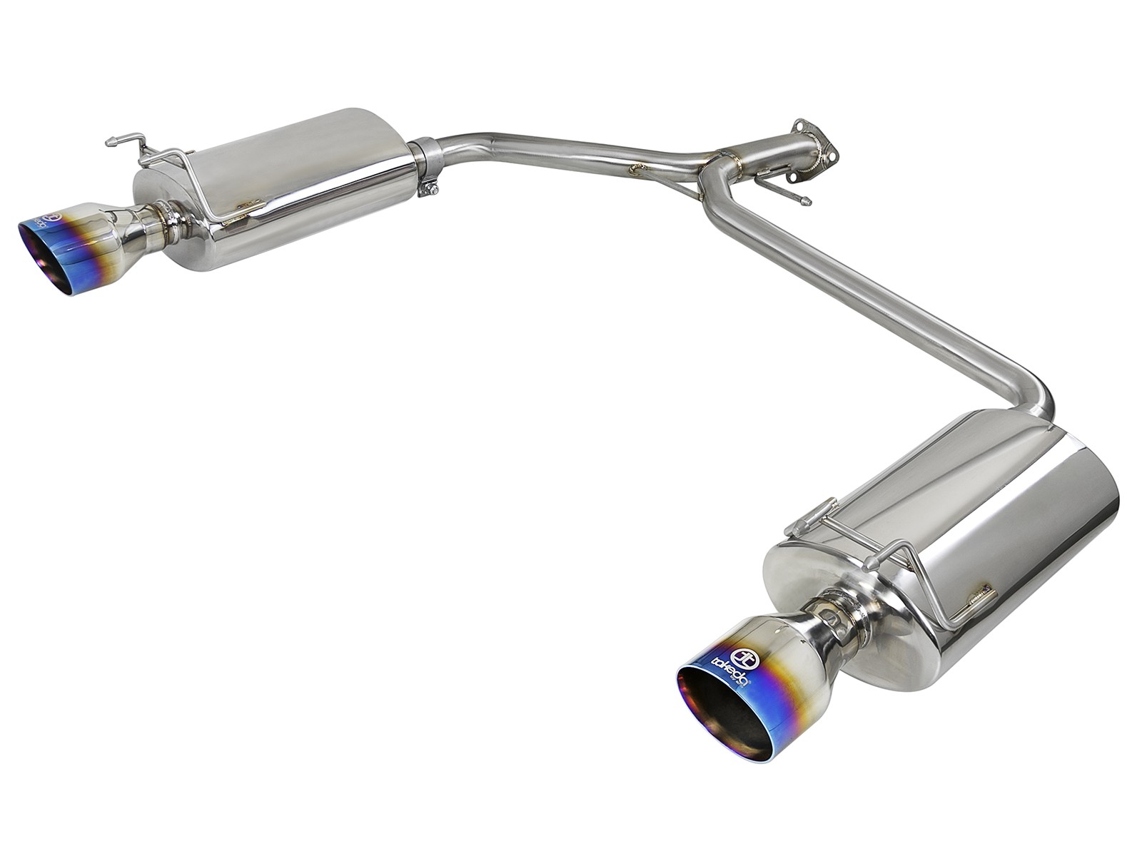 Takeda 13-17 Accord Sedan Sport 2.4L Axle-Back Exhaust System with Blue Flame Tips
