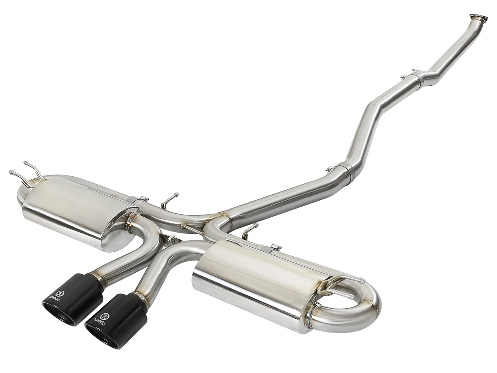 Takeda 17-20 Civic Si Coupe Stainless Steel Cat-Back Exhaust System with Black Tips