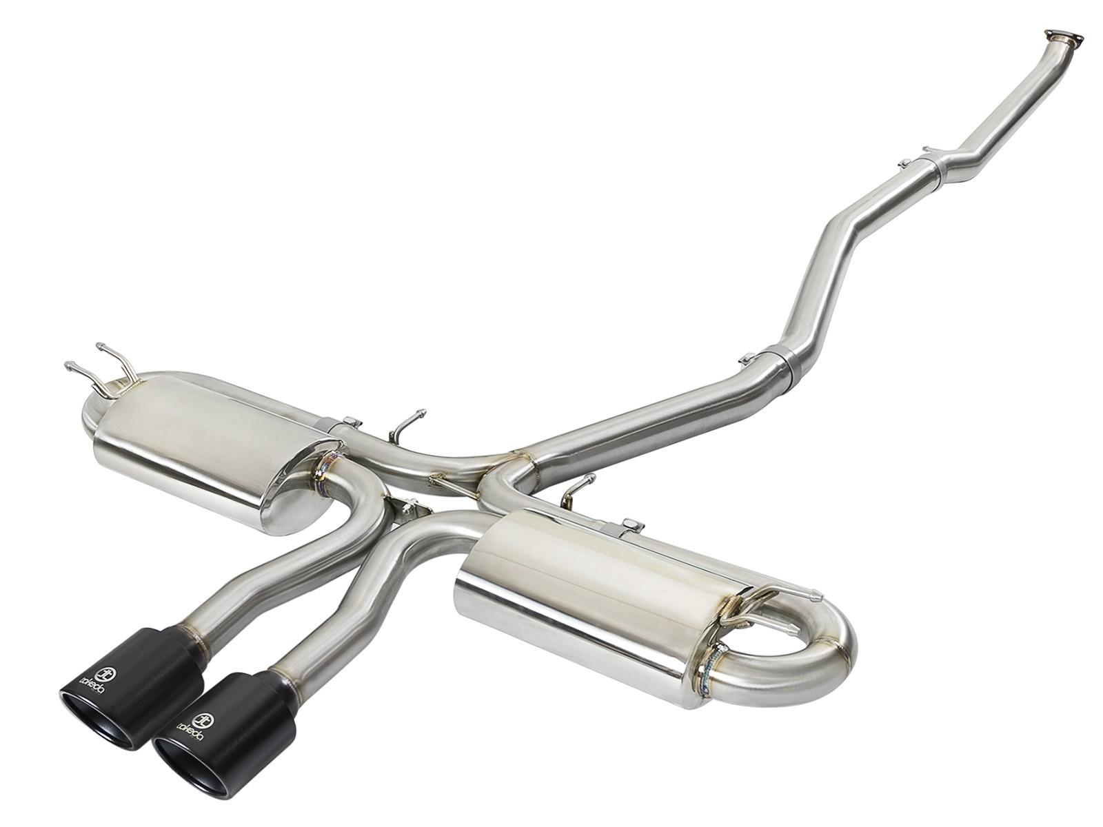 Takeda 17-20 Civic Si Sedan Stainless Steel Cat-Back Exhaust System with Black Tips