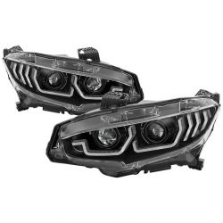 Spyder 16-20 Civic Black Housing Signature Series Projector Headlights