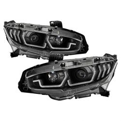 Spyder 16-20 Civic Black Housing Signature Series Projector Headlights