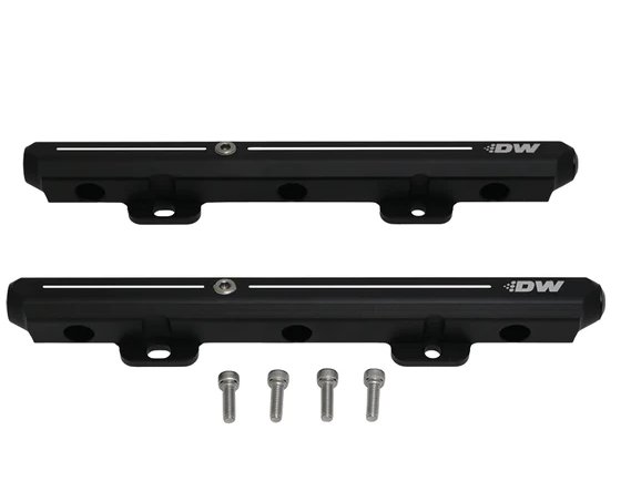 DeatschWerks Late Model J-Series Black Fuel Rails with Crossover