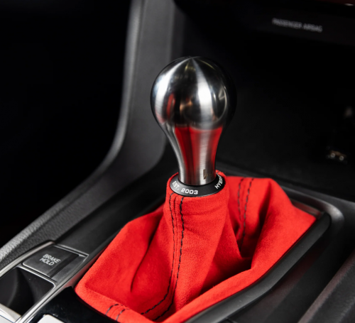 Hybrid Racing 16-21 Civic Manual Red Alcanatara Shift Boot | HYB