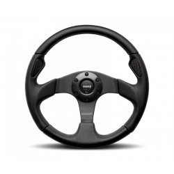 MOMO 350mm Black Airleather Black Spokes Jet Steering Wheel