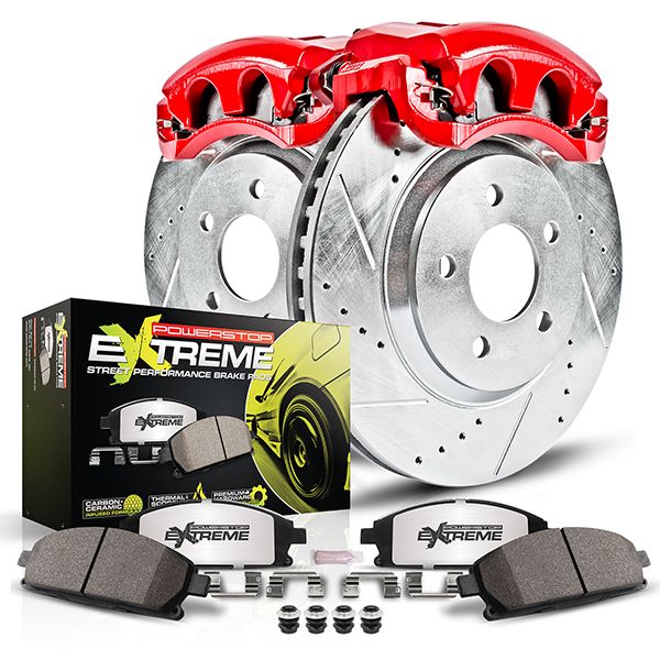 Power Stop 12-15 Civic Si Z26 Street Warrior Front Brake Kit with Red Calipers