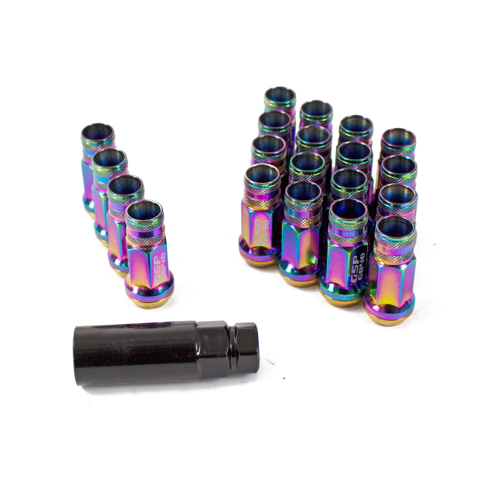 Godspeed Project Neo Chrome M12x1.5 GR48 Steel Lug Nuts with Spin Washer