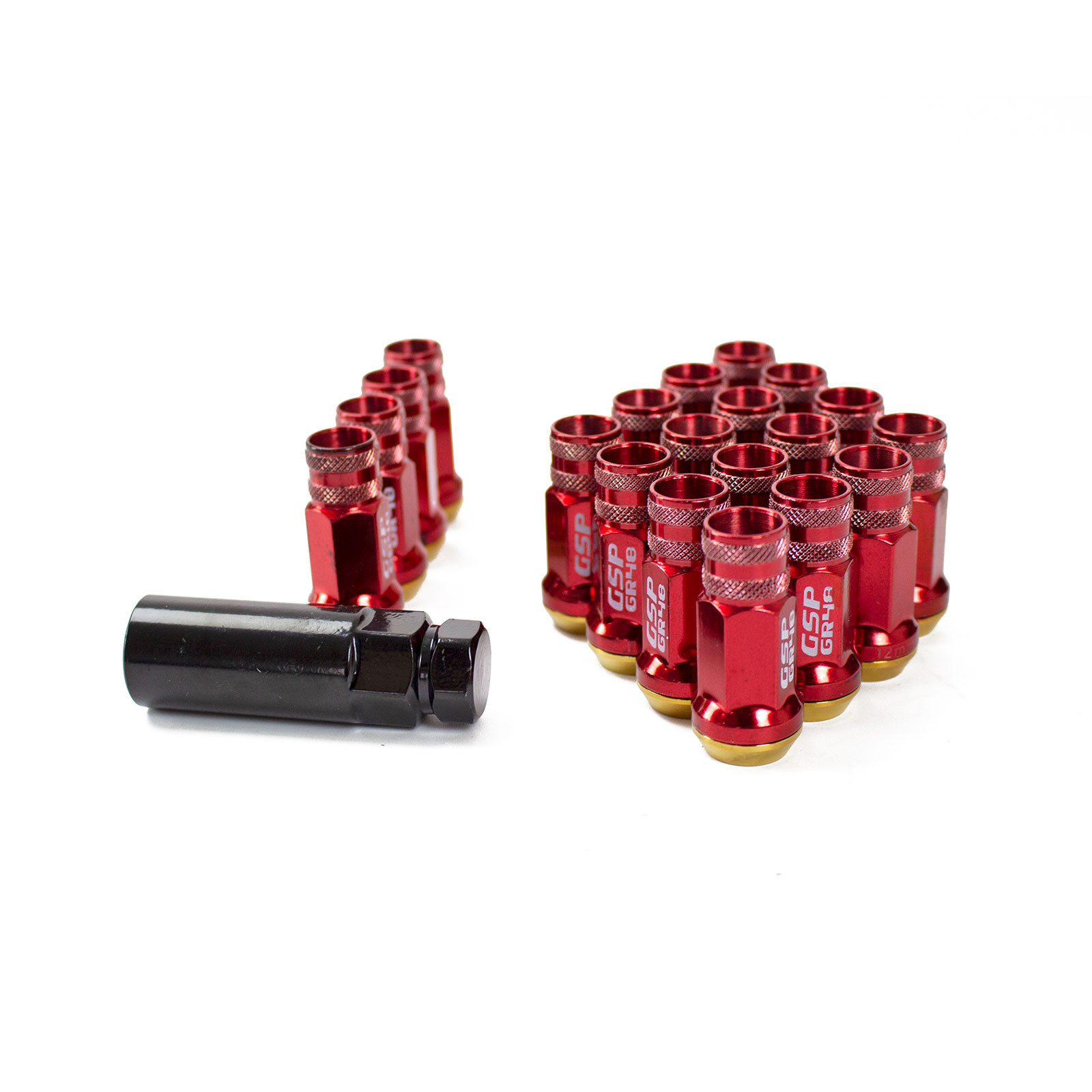 Godspeed Project Red M12x1.5 GR48 Steel Lug Nuts with Spin Washer