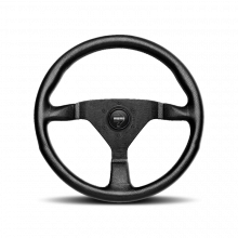 MOMO 350mm Black Leather Black Spokes Montecarlo Steering Wheel