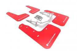 Rally Armor 17-21 Civic Hatch Red UR Mud Flaps with White Logo