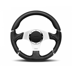 MOMO 350mm Black LEather Brushed Spokes Millenium Steering Wheel
