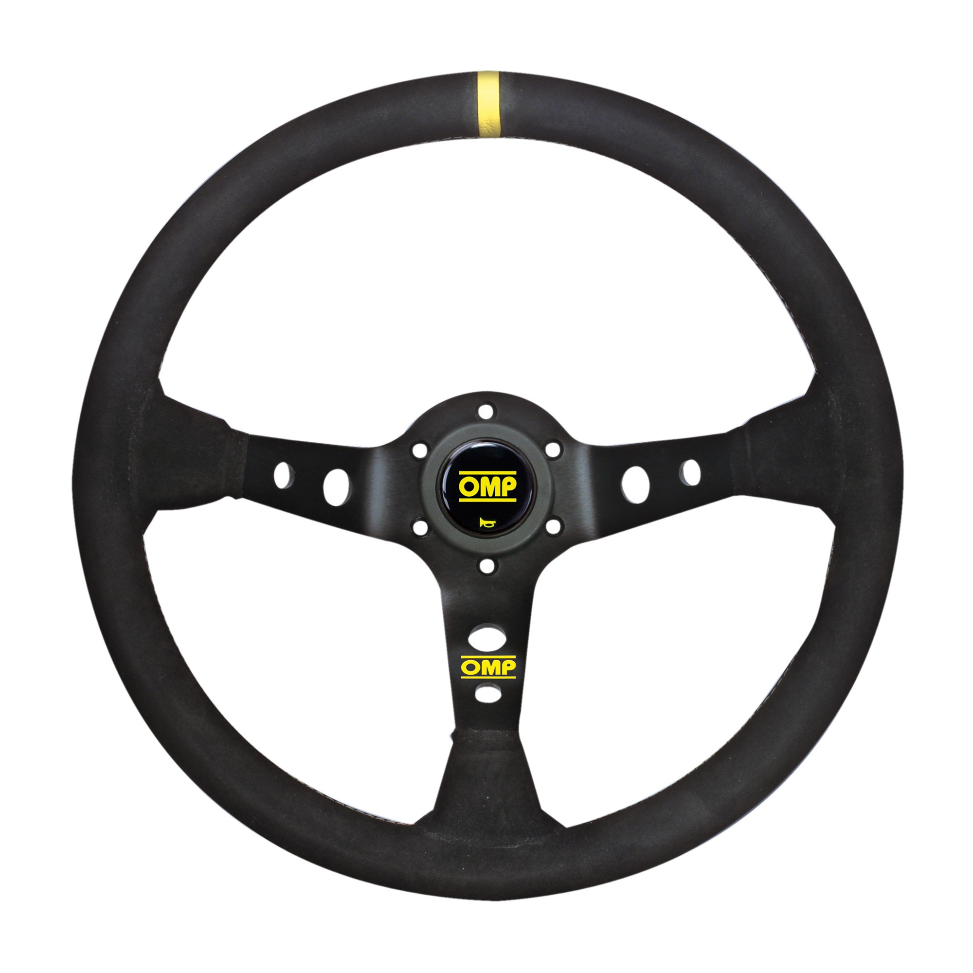 OMP 350mm Black Suede Black Spokes Corsica Scamosciato Steering Wheel