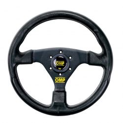 OMP 330mm Black Flat Face Black Spokes Racing GP Steering Wheel