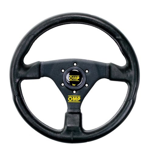 レースモード♢おT2988w73 OMP 330mm Black Flat Face Black Spokes Racing GP Steering Wheel