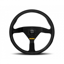 MOMO 320mm Black Leather Black Spokes MOD 78 Steering Wheel
