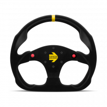 MOMO 320mm Black Suede Black Spokes MOD 30 Steering Wheel with Buttons