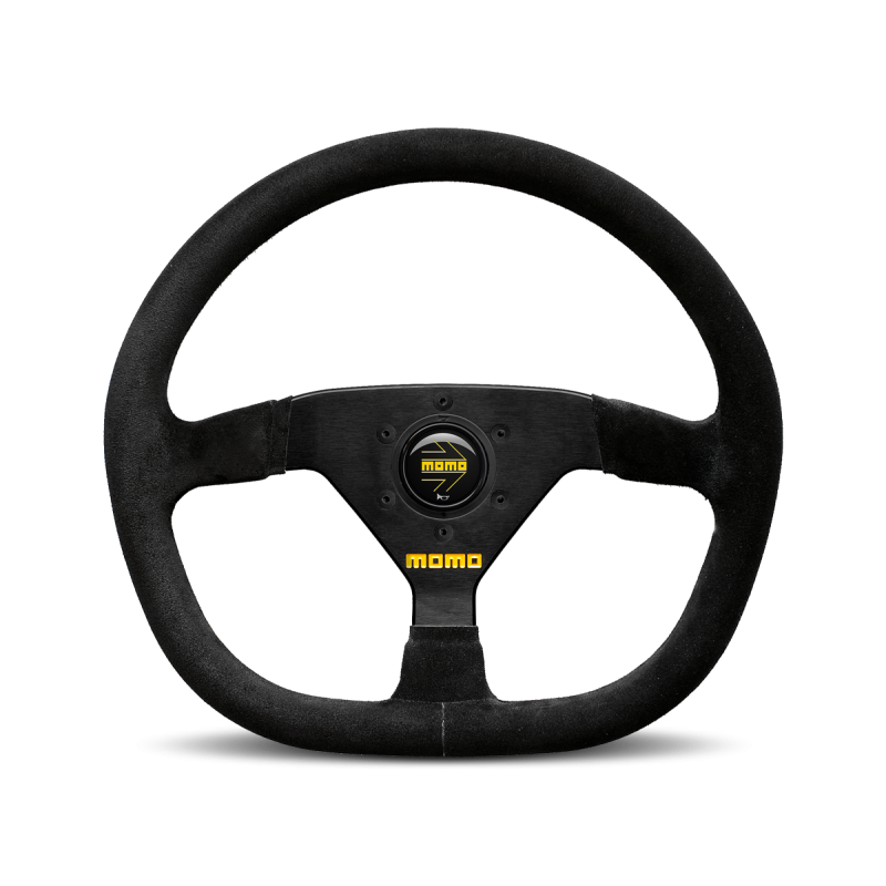 MOMO 350mm Black Suede Brushed Black Spokes MOD 88 Steering Wheel