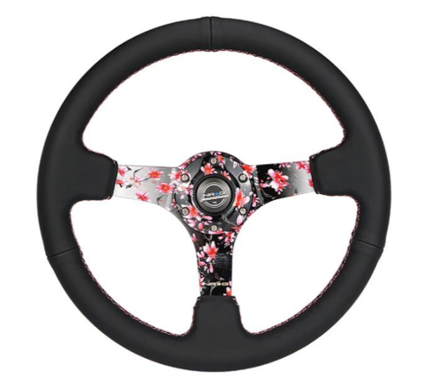 NRG Sakura 350mm Deep Dish Leather Steering Wheel
