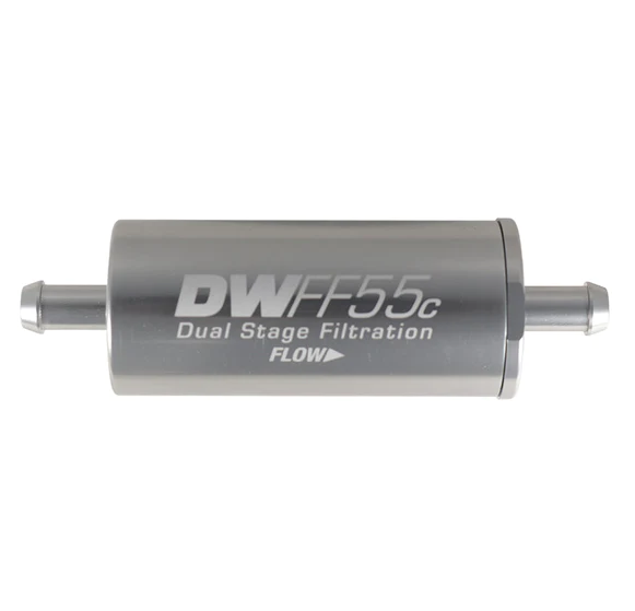 DeatschWerks 5/16in Barb 10 Micron 55mm In-Line Fuel Filter Kit