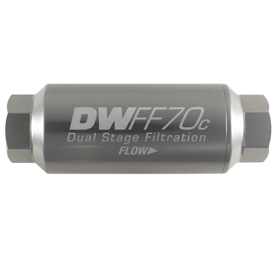DeatschWerks -10AN 10 Micron 70mm Compact In-Line Fuel Filter Kit
