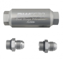 DeatschWerks -8AN 10 Micron 70mm Compact In-Line Fuel Filter Kit