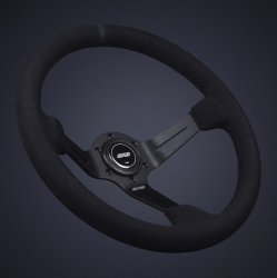 DND 350mm Alcantara Black 75mm Deep Black Stitching Race Steering Wheel