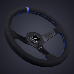 DND 350mm Alcantara Black 50mm Deep Blue Stitching Race Steering Wheel
