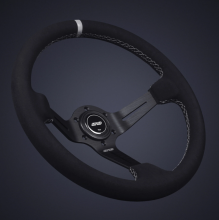 DND 350mm Alcantara Black 75mm Deep Grey Stitching Race Steering Wheel