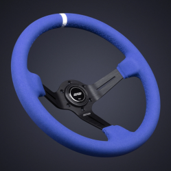 DND 350mm Full Color Blue Alcantara 75mm Deep Race Steering Wheel