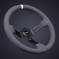 DND 350mm Full Color Grey Alcantara 75mm Deep Race Steering Wheel