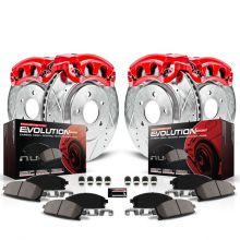 Power Stop 06-11 Civic Si Z23 Evolution Sport with Red Calipers Front and Rear Brake Kit
