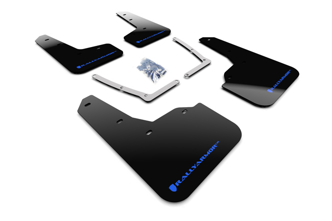 Rally Armor 16-21 Civic Coupe/Sedan Black UR Mud Flaps with Blue Logo