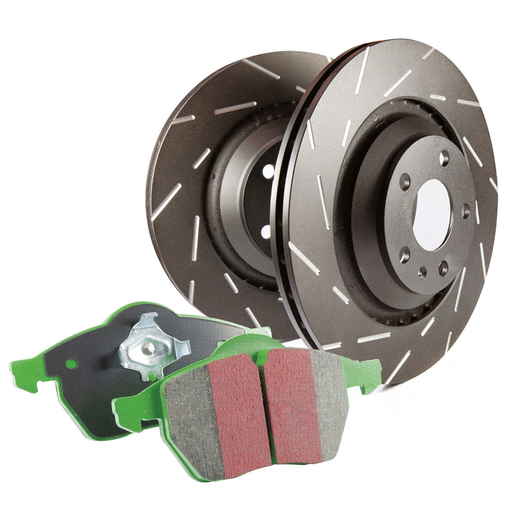 EBC 02-06 RSX Type S / 06-15 Civic Si Greenstuff Pads with USR Slotted Rotors Front Brake Kit