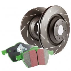 EBC 06-15 Civic Greenstuff Pads with USR Slotted Rotors Rear Brake Kit