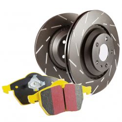 EBC 16-23 Civic Yellowstuff Pads with USR Slotted 260mm Rotors Rear Brake Kit