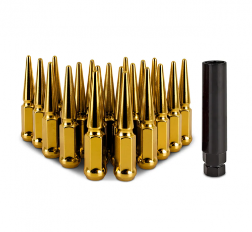 Mishimoto Gold M12x1.5 20-pc Set Spiked Lug Nuts | MMLG-SP1215