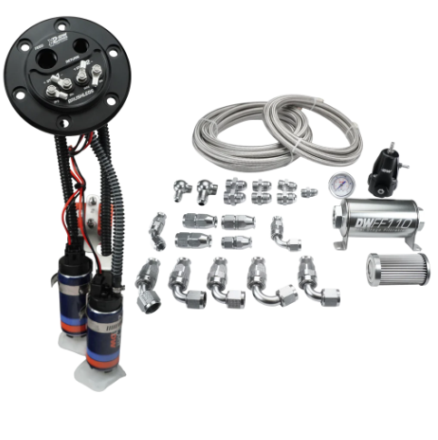 DeatschWerks 92-00 Civic / 94-01 Integra X2 Pump Hanger with Dual DW420 Pumps and PTFE Plumbing Kit