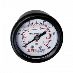 BLOX Racing 0-100psi Liquid-Filled Fuel Pressure Gauge Kit