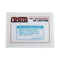 RestoTuner 90-91 Civic & CRX Si A/C Replacement Decal