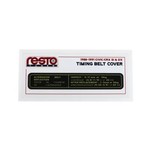 Engine Timing Sticker RestoTuner 1988-1991 Civic/CRX DX & Si Timing Cover Replacement Decal ...