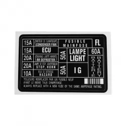 RestoTuner 88-91 Honda Civic Type FL Engine Fuse Replacement Decal