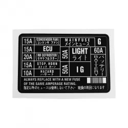 RestoTuner 88-91 Honda CRX Type G Engine Fuse Replacement Decal