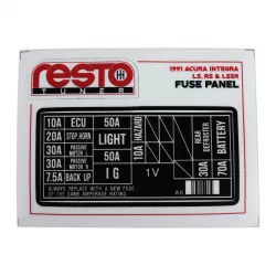 RestoTuner 91 Integra LS/RS/LSSR Engine Fuse Replacement Decal