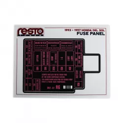 RestoTuner 93-97 Honda Del Sol Engine Fuse Replacement Decal