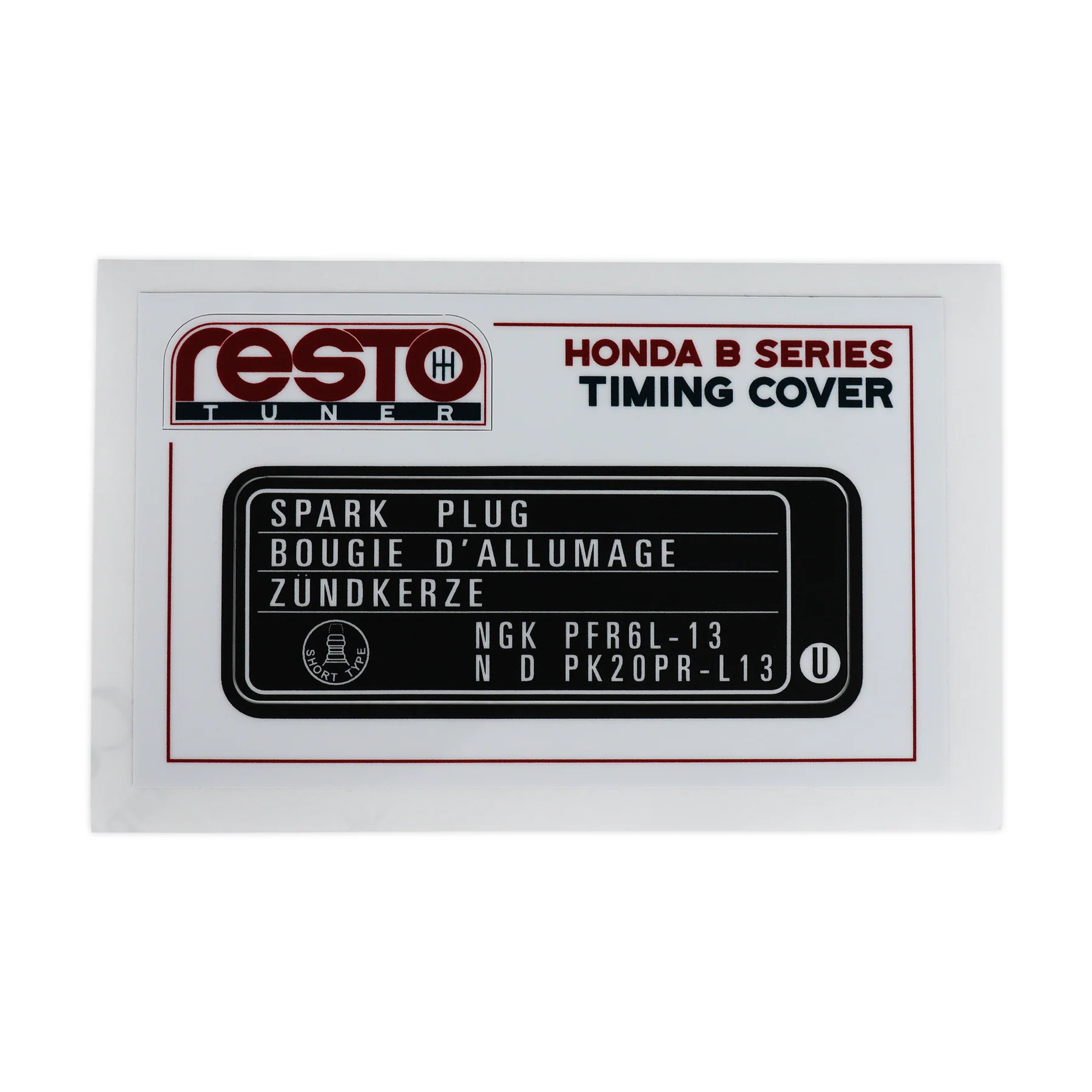 RestoTuner B16 USDM/Canada Version U Timing Cover Replacement Decal
