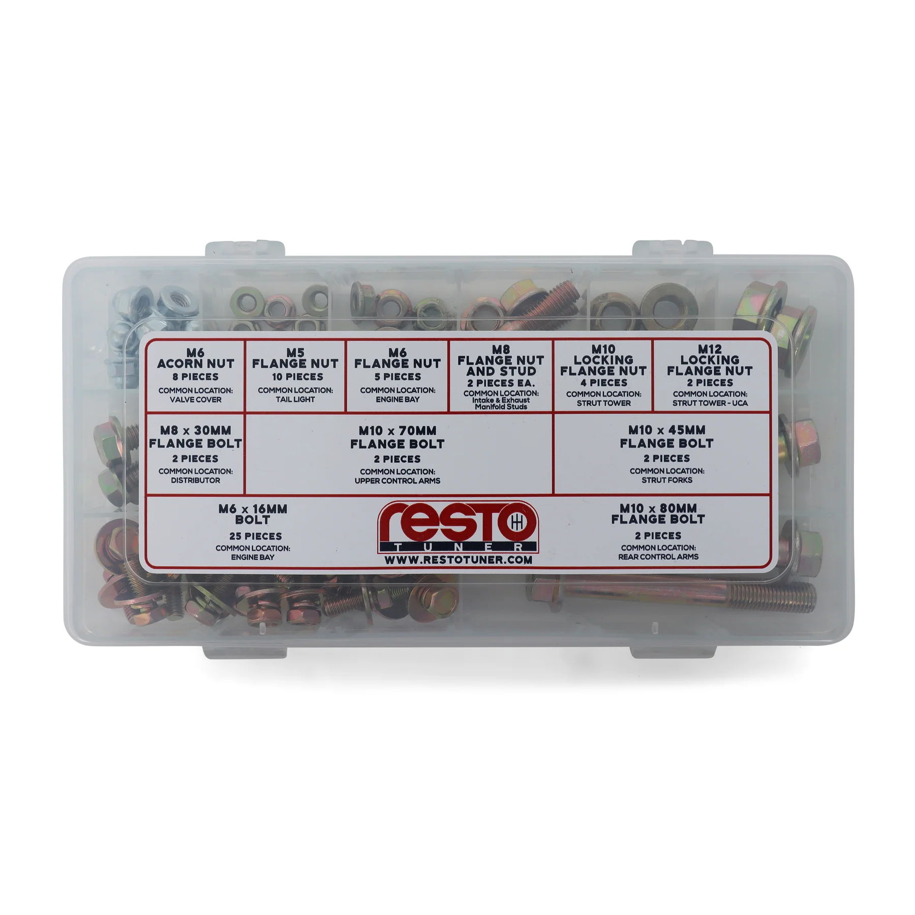 RestoTuner Honda/Acura 121-Piece Engine Bay Hardware Kit