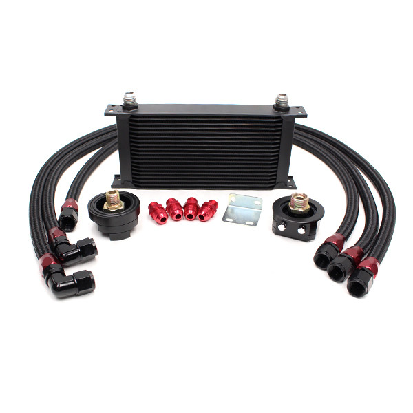Rev9Power Universal 19 Row Oil Cooler Kit with Oil Filter Relocation Kit