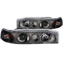 ANZO 90-93 Accord Projector Black Headlights with Halo