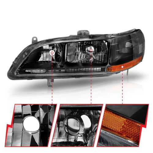 ANZO 98-02 Honda Accord Crystal Black Headlights | 121052 | K