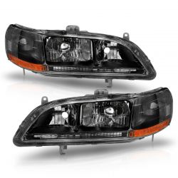 ANZO 98-02 Honda Accord Crystal Black Headlights