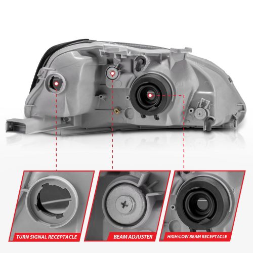 ANZO 99-00 Civic Black Crystal Headlights | 121070 | K Series Parts